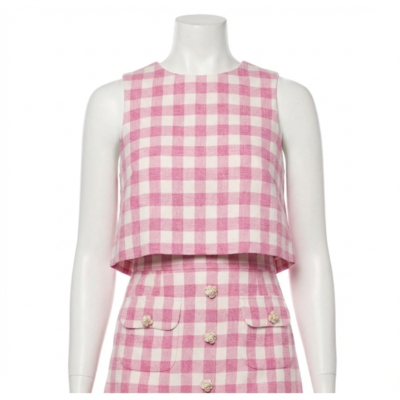 CARA CARA Tops - NEW CARA CARA debbie top in pink boucle grid